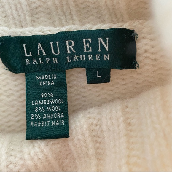 Ralph Lauren Wool Sweater Cream Turtleneck Wool - Picture 6 of 6